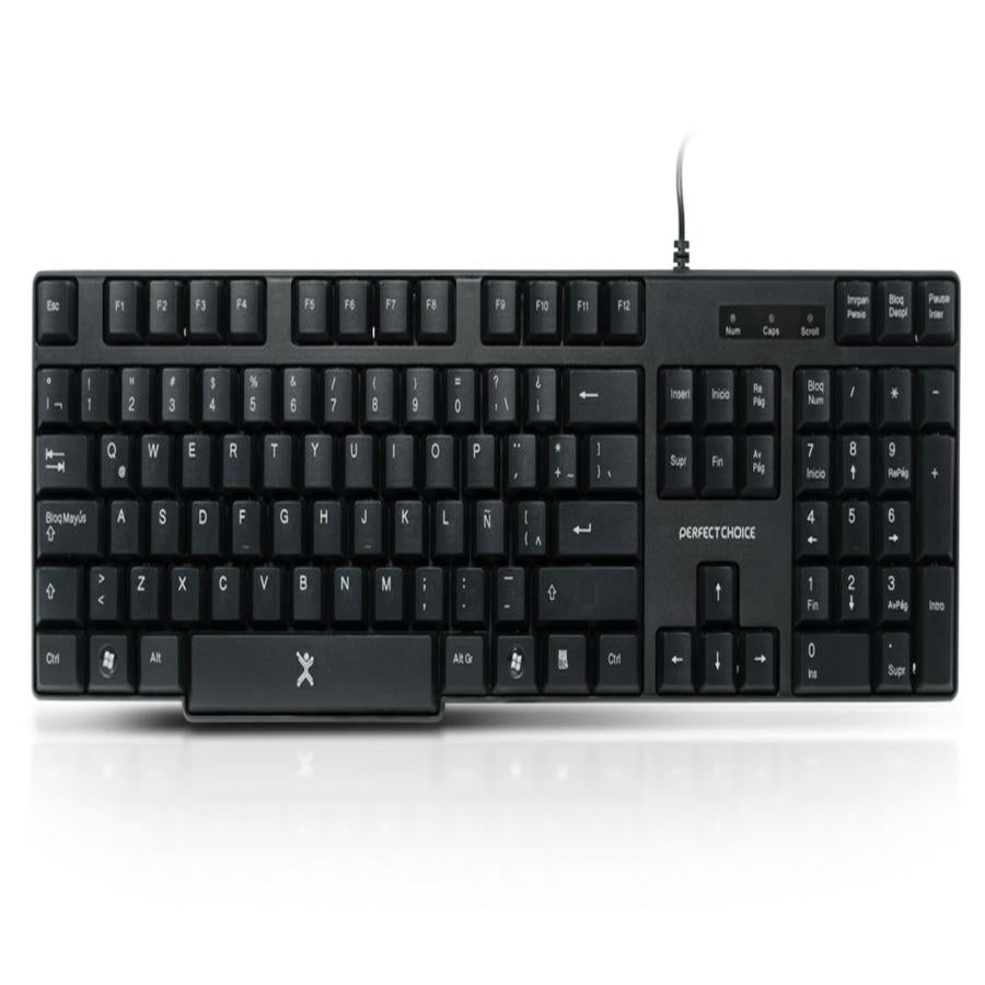 Teclado Alambrico Resistente A Derrames Usb Perfect Choice Negro