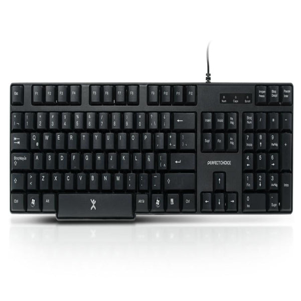 Teclado Alambrico Resistente A Derrames Usb Perfect Choice Negro