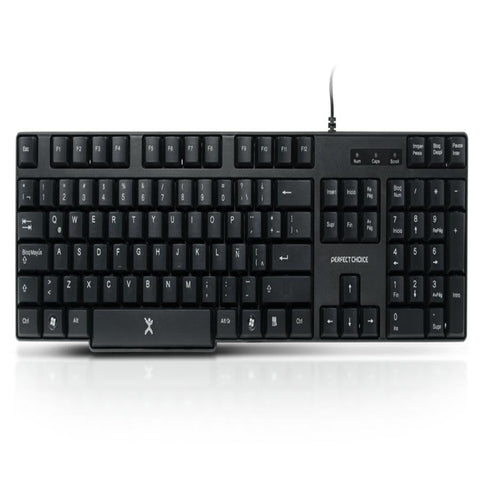 Teclado Alambrico Resistente A Derrames Usb Perfect Choice Negro