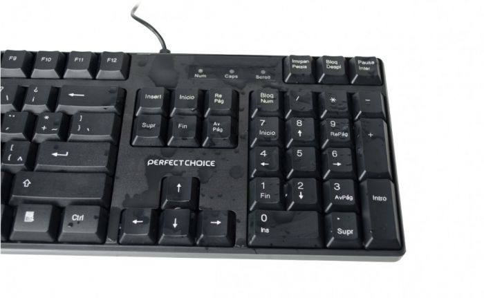 Teclado Alambrico Resistente A Derrames Usb Perfect Choice Negro
