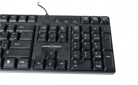 Teclado Alambrico Resistente A Derrames Usb Perfect Choice Negro