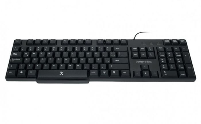 Teclado Alambrico Resistente A Derrames Usb Perfect Choice Negro