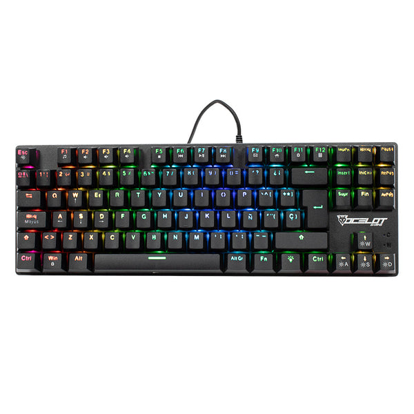 Teclado Alambrico Tipo Mecanico Tlk Switch Rojo Full Rgb, Estructura De Abs