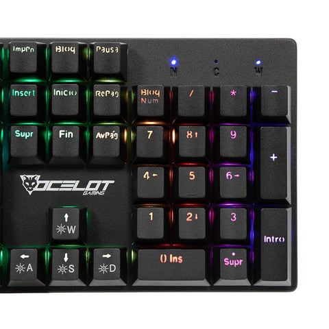 Teclado Alambrico Tipo Mecanico Tlk Switch Rojo Full Rgb, Estructura De Abs