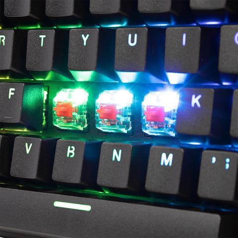 Teclado Alambrico Tipo Mecanico Tlk Switch Rojo Full Rgb, Estructura De Abs