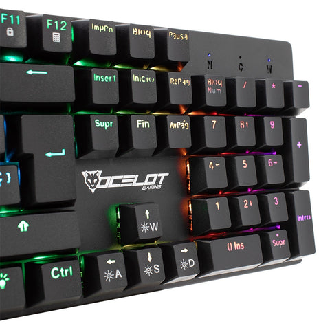 Teclado Alambrico Tipo Mecanico Tlk Switch Rojo Full Rgb, Estructura De Abs