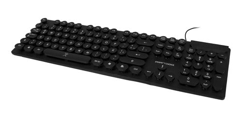 Teclado Almbrico Round Usb Perfect Choice Negro