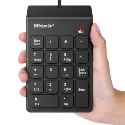 Teclado Brobotix Alambrico Numerico Usb, Delgado, Color Negro