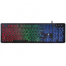 Teclado Brobotix Alambrico Usb, Rgb, Teclas Circulares, Negro