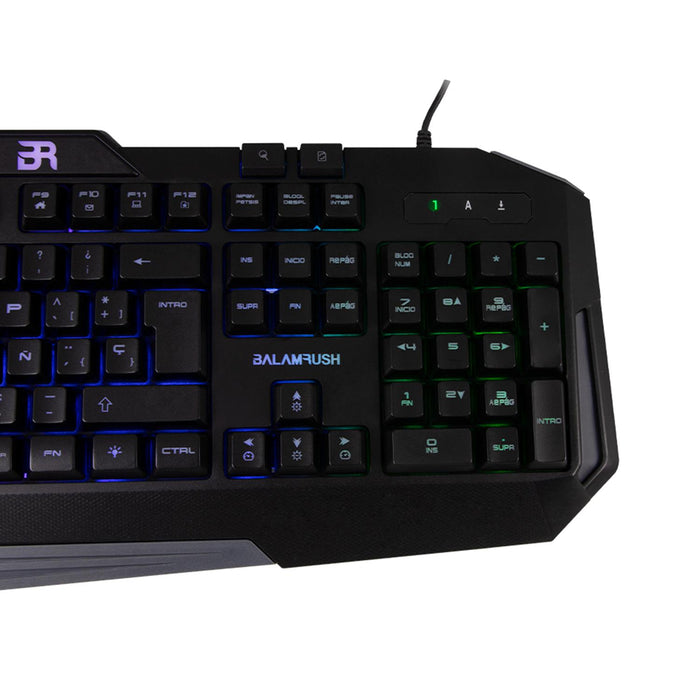 Teclado Gamer Balam Rush Gunfire Usb 3 Colores Led Negro Br-929639