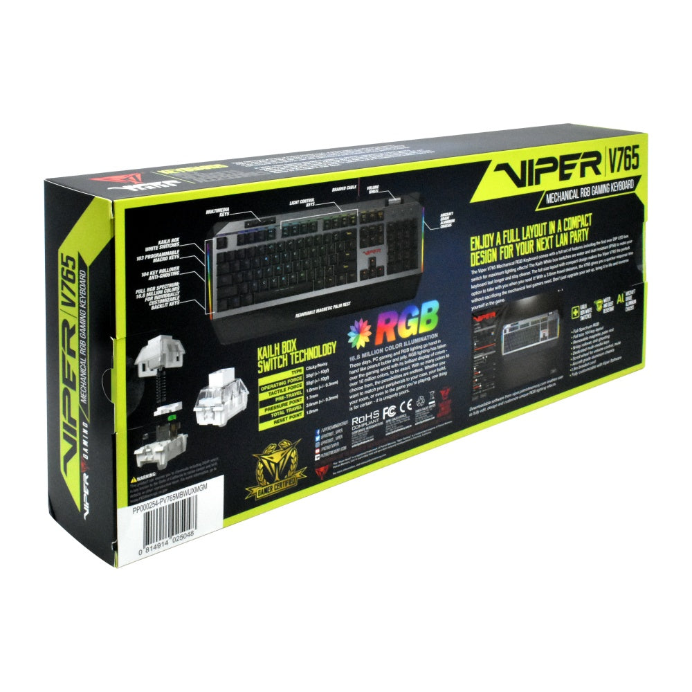 Teclado Gamer Patriot Viper V765 Led Rgb Mecanico (Pv765mbwuxmgm)