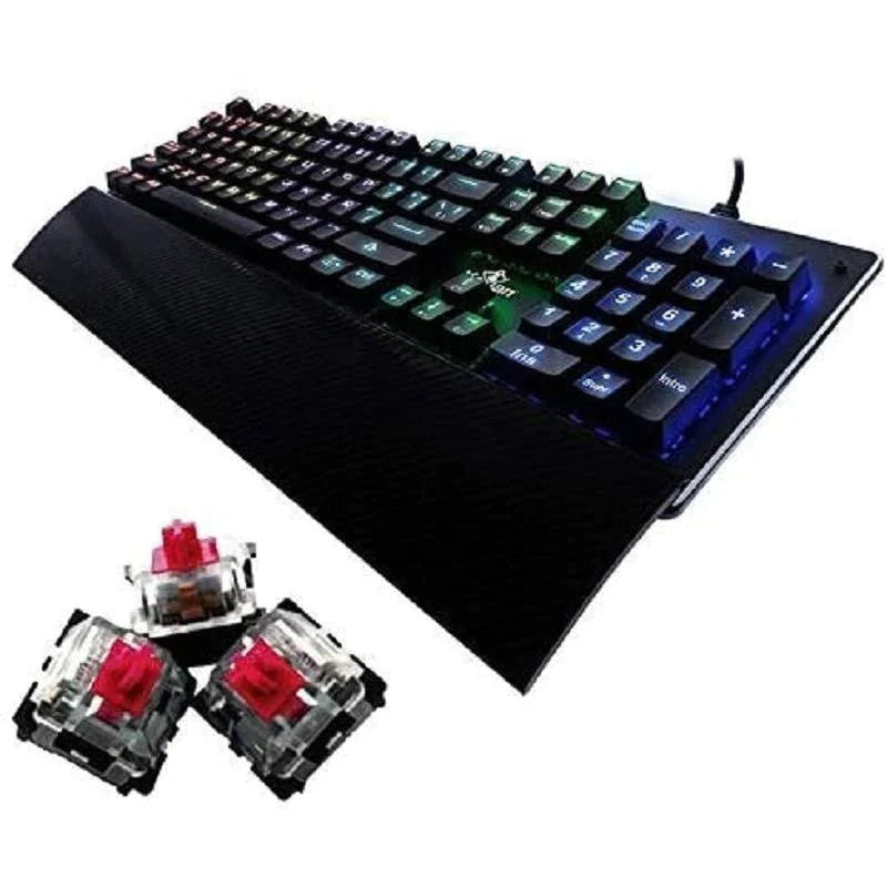 Teclado Gamer Yeyian Yat1803 Flare Serie 2000 Mecanic Switch Rojo Rgb