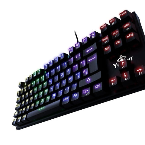 Teclado Gamer Yeyian Yat1804 Spark Serie 2000 Mecanic Switch Azul Rgb