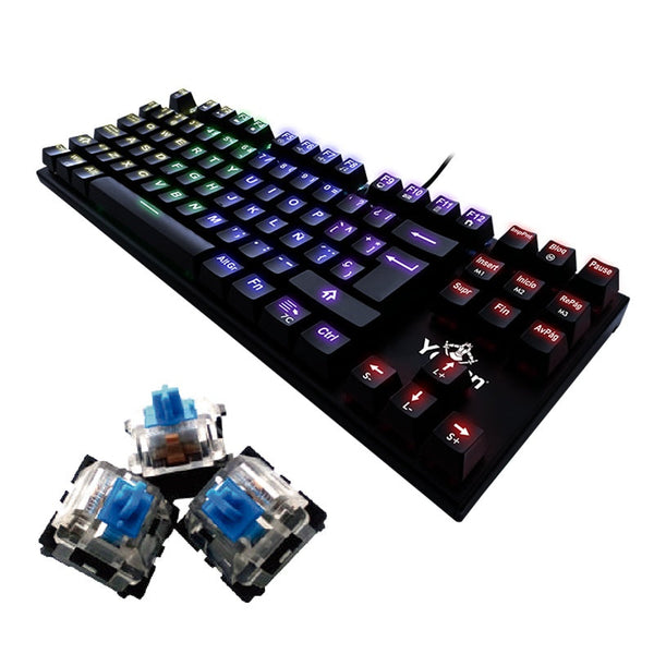 Teclado Gamer Yeyian Yat1804 Spark Serie 2000 Mecanic Switch Azul Rgb