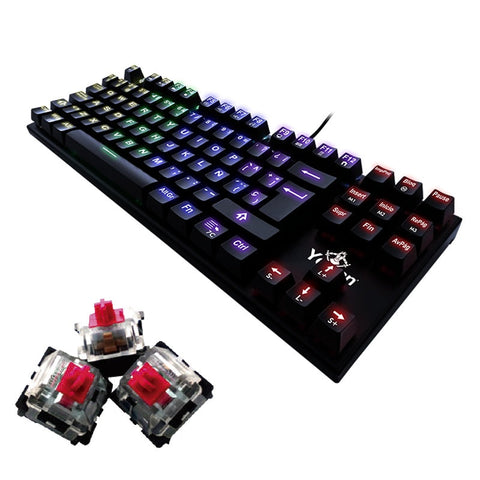 Teclado Gamer Yeyian Yat1806 Spark Serie 2000 Mecanic Switch Rojo Rgb