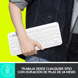 Teclado Logitech K380 Blanco Bluetooth Pc, Mac, Ios, Android (920-009595)