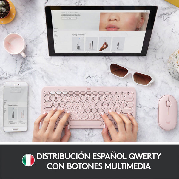 Teclado Logitech K380 Rosa Bluetooth Pc, Mac, Ios, Android (920-009594)