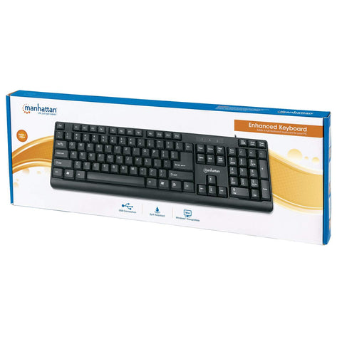 Teclado Manhattan Estandar Usb Negro Cable 1.2m 175708