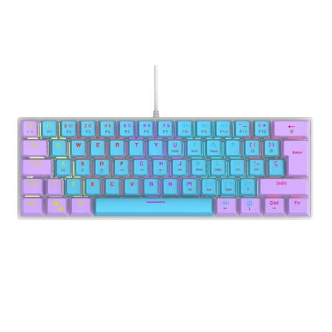 Teclado Mecanico 60 Ocelot Creators Color Way Azul Con Morado, Tipo De Switch Azul