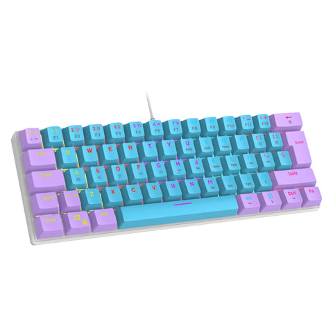 Teclado Mecanico 60 Ocelot Creators Color Way Azul Con Morado, Tipo De Switch Azul