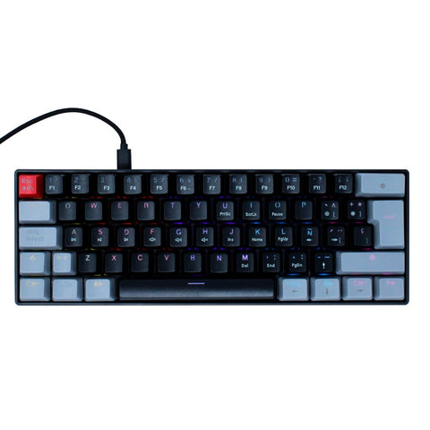 Teclado Mecanico 60 Ocelot Creators Color Way Negro Con Gris, Tipo De Switch Azul