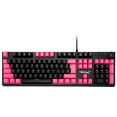Teclado Mecanico Extendido Ocelot, Alambrico, Iluminacion Tipo Rgb Cubierta De Abs, Color Negro Con Rosa, Gamer
