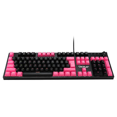 Teclado Mecanico Extendido Ocelot, Alambrico, Iluminacion Tipo Rgb Cubierta De Abs, Color Negro Con Rosa, Gamer