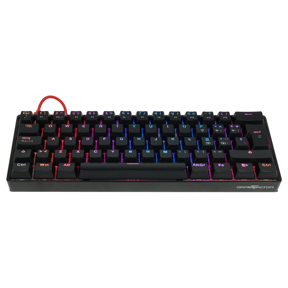 Teclado Mecanico Game Factor 60% Rgb Switch Blue Usb Tipo C Kbg560-Bl