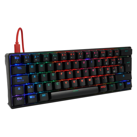 Teclado Mecanico Game Factor 60% Rgb Switch Red Usb Tipo C Kbg560-Rd
