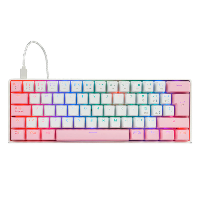 Teclado Mecanico Game Factor 60% Rgb Switch Red Usb Tipo C Kbg560-Wh