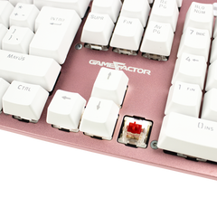 Teclado Mecanico Game Factor Luz Blanca, Swicht Red, Usb, Rosa Kbg400-Pk-Rd