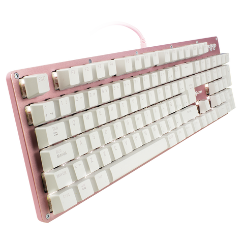 Teclado Mecanico Game Factor Luz Blanca, Swicht Red, Usb, Rosa Kbg400-Pk-Rd