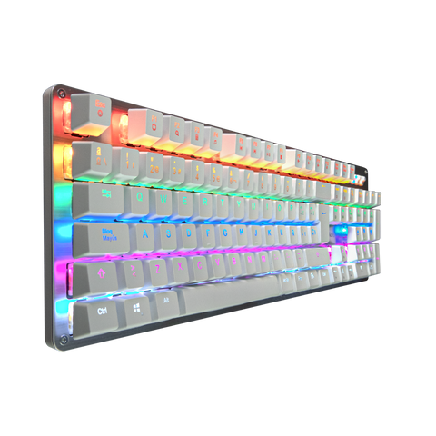 Teclado Mecánico Game Factor Rainbow Switch Red Usb Blanco Kbg400-Wh-R