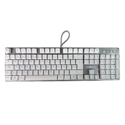 Teclado Mecánico Game Factor Rainbow Switch Red Usb Blanco Kbg400-Wh-R