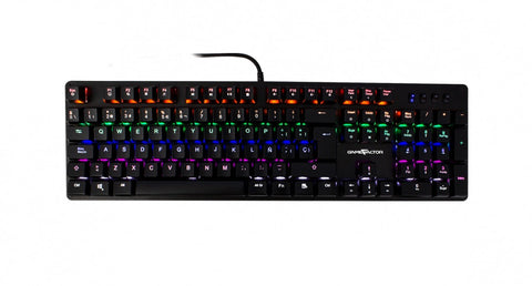 Teclado Mecanico Game Factor Rainbow, Switch Red, Usb, Negro Kbg400