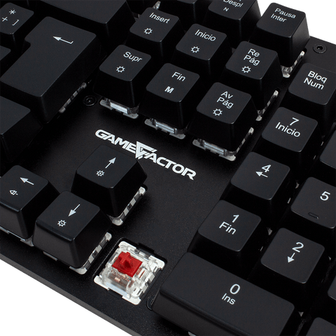 Teclado Mecanico Game Factor Rainbow, Switch Red, Usb, Negro Kbg400