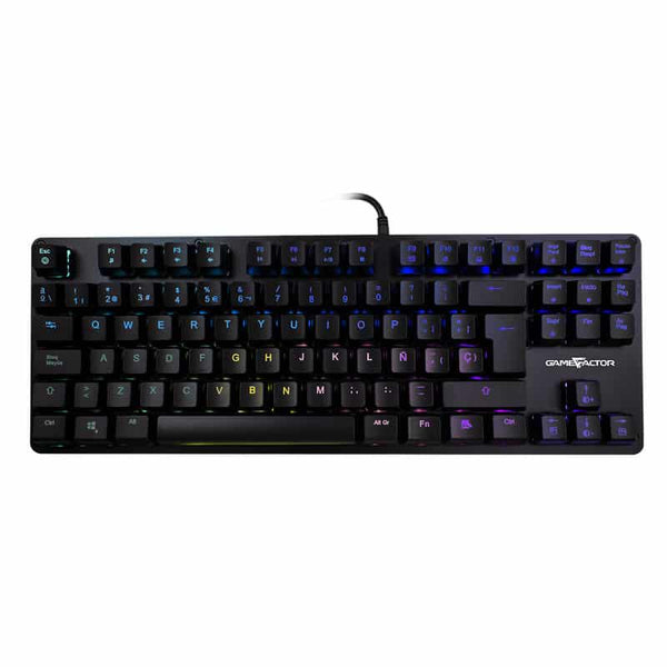 Teclado Mecanico Tkl Game Factor Rgb,Usb Negro, Switch Blue Kbg500