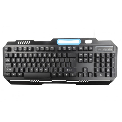 Teclado Membrana Ocelot, Alambrico, Metalico, Negro, Iluminacion Y Colores Ajustables, Plug & Play, Gamer