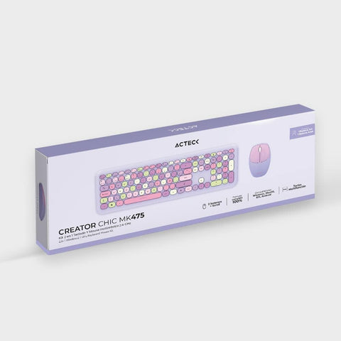 Teclado + Mouse 2.4Ghz Diseño Delgado + 2xBaterías AAA Incluidas Morado Advanced Series