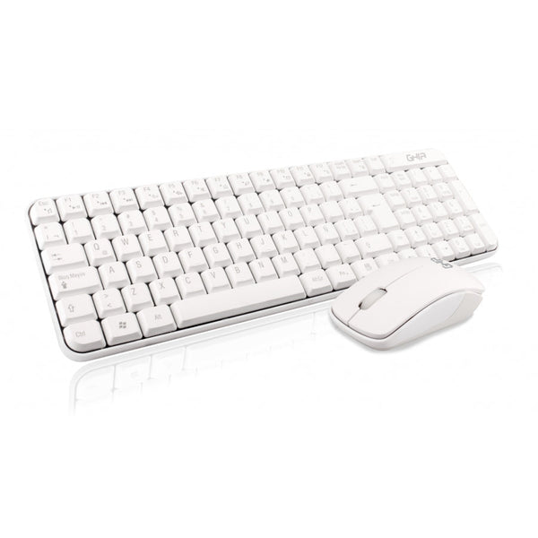 Teclado, Mouse Combo Inalambrico Compacto Gt4000wg Ghia, Color Blanco