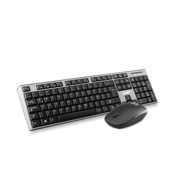 Teclado, Mouse Combo Inalambrico Gt2000gn Ghia, Color Gris Con Negro