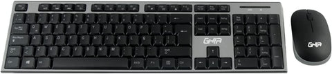 Teclado, Mouse Combo Inalambrico Gt2000gn Ghia, Color Gris Con Negro
