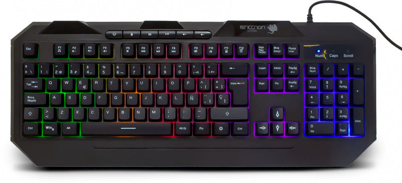 Teclado Necnon Gamer Ngk-Hydra 114 Teclado Iluminado Ergonomico Bk Nbgkhy01bm