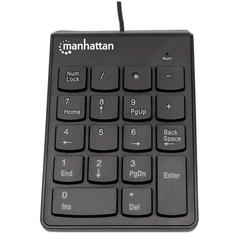 Teclado Numerico Manhattan Usb Alambrico 18 Teclas Negro 176354