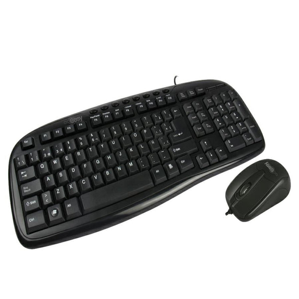 Teclado Y Mouse Alambrico Balance Easy Line By Perfect Choice Negro, Usb- Mouse Ideal Para Usuarios Diestros Y Zurdos