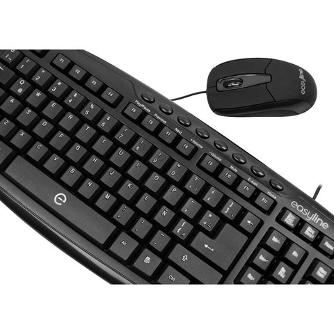 Teclado Y Mouse Alambrico Balance Easy Line By Perfect Choice Negro, Usb- Mouse Ideal Para Usuarios Diestros Y Zurdos