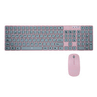 Teclado Y Mouse Inalambrico Para Niños Ballon Perfect Choice Rosa