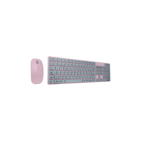 Teclado Y Mouse Inalambrico Para Niños Ballon Perfect Choice Rosa