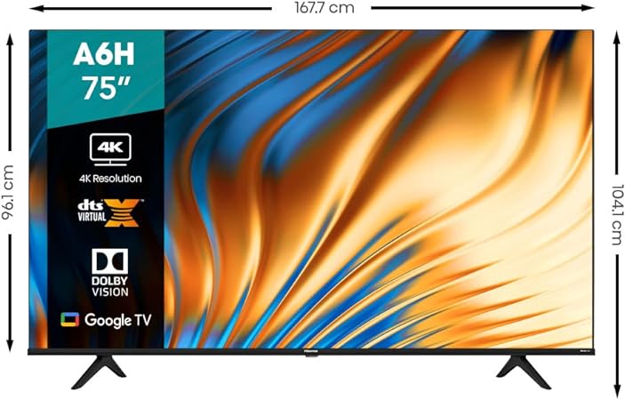 Television Hisense 75A65H Led Google Tv 3840*2160 Wifi