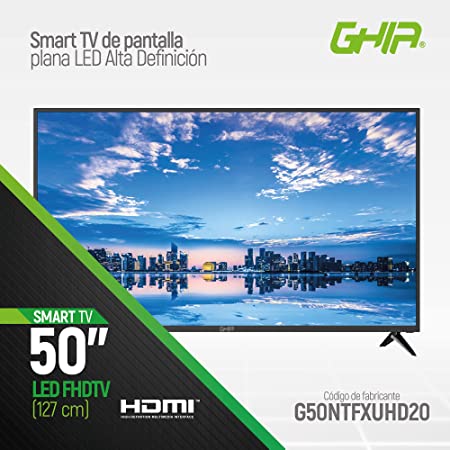 Television Smart Ghia Netflix 4k 50 Pulg 2160p 3 Hdmi, 2 Usb, Rca, Optico, 3.5mm 60hz